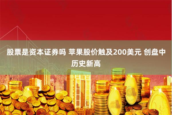 股票是资本证券吗 苹果股价触及200美元 创盘中历史新高